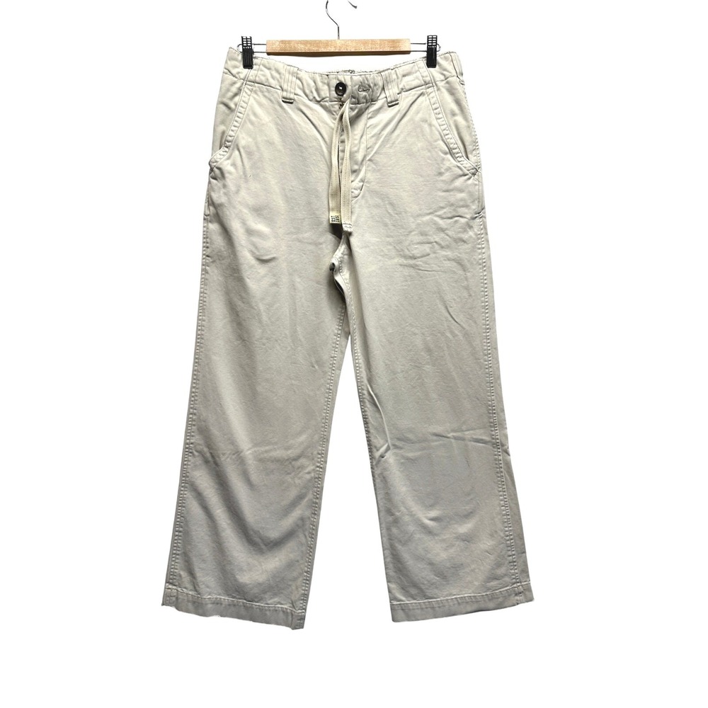 Abercrombie Kids Youth 16 Wide Leg Cotton Drawstring Pants Beige